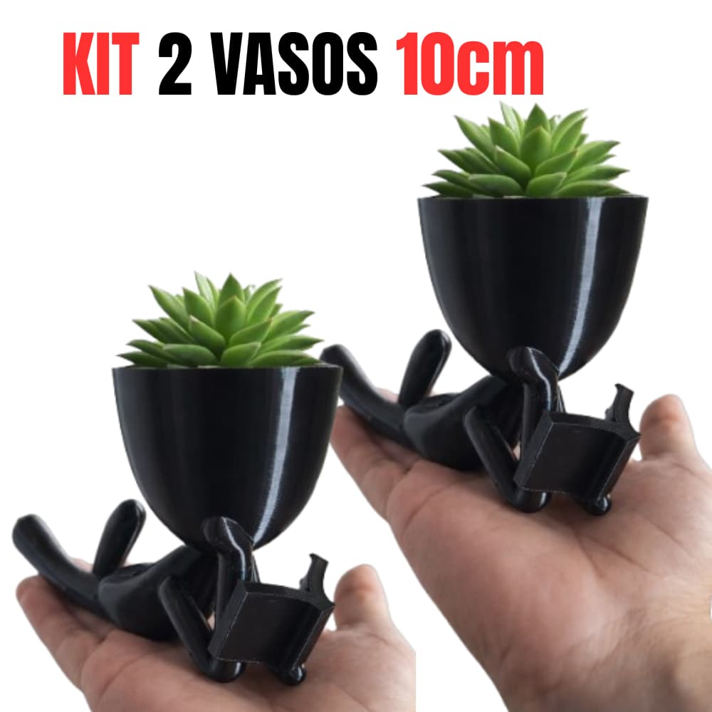 Kit 2 Vaso Robert Para Planta Vaso Minimalista 10cm para Suculenta Cacto