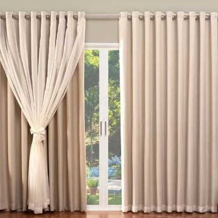 Cortina Voil Com Forro Blackout Tecido 4,00X2,70 - Cortina Para janela de Sala ou Quarto