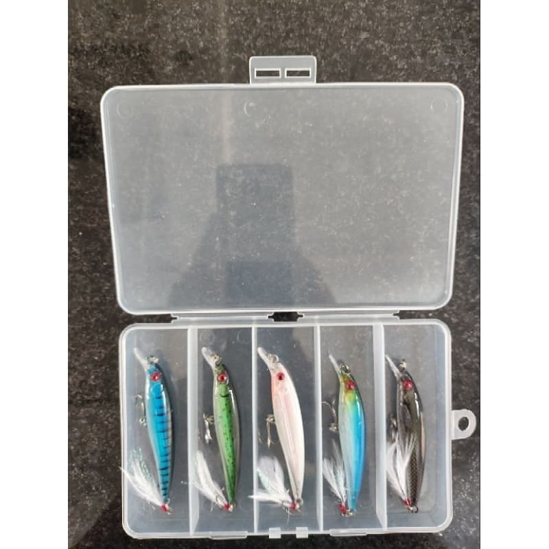 kit Isca Artificial 9cm 8g Meia Água+ Caixa