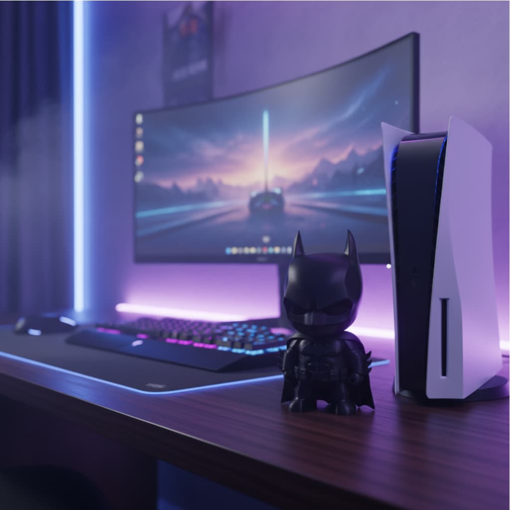 Boneco Batman Morcego Miniatura Decorativa 15cm Colecionável GAMER SETUP - Novidade exclusiva