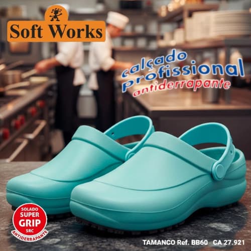 Sapato Trabalho Soft Works Epi babuch Hospital Cozinha Faxineira Calçado Macio Leve BB60