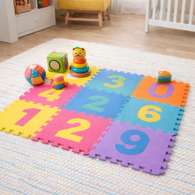 Tapete de Atividade Infantil Educativo com Brinquedos Interativos Estimula Desenvolvimento do Bebê 10 Peças