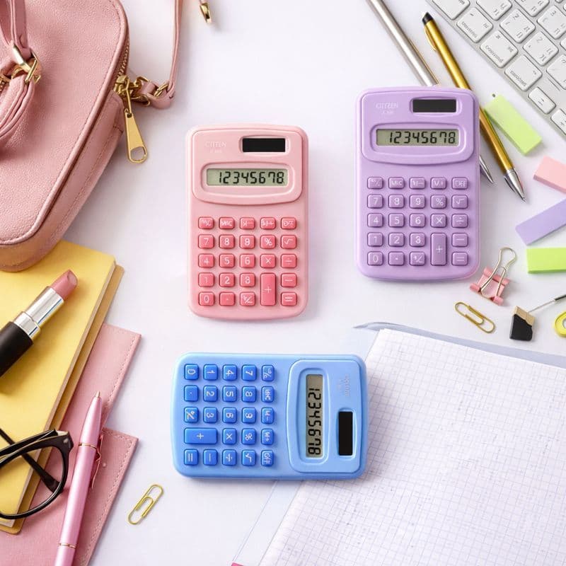 Kit 3 Mini Calculadora Eletrônica Portátil Colorida Tela LCD Digital Kapbom
