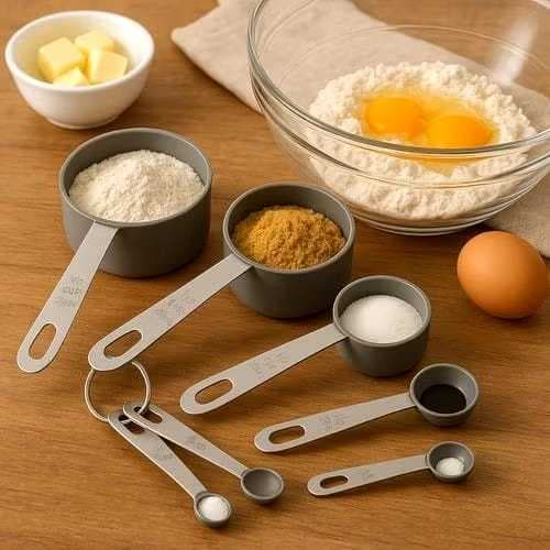 Kit Colheres Medidoras de Culinária em Inox e Silicone – Medidores Precisos para Cozinha