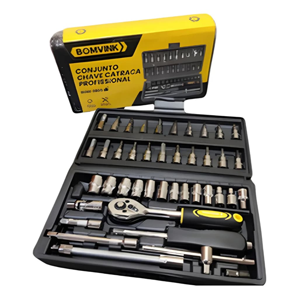 kit jogo de chaves catraca soquete pro 46 peças bomvink