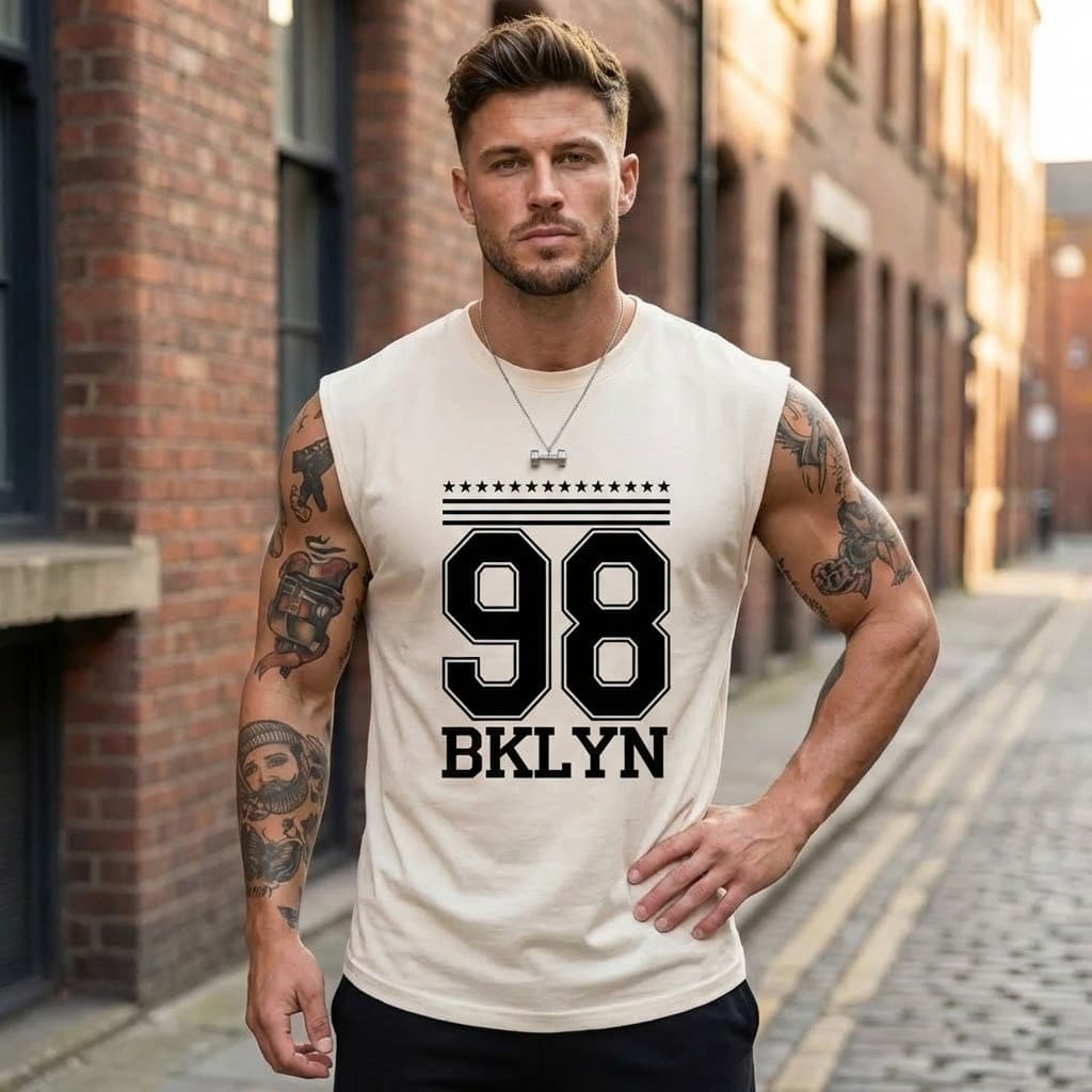 Camiseta Regata Oversized 98 Brooklyn Academia Treino Confortavel Verão