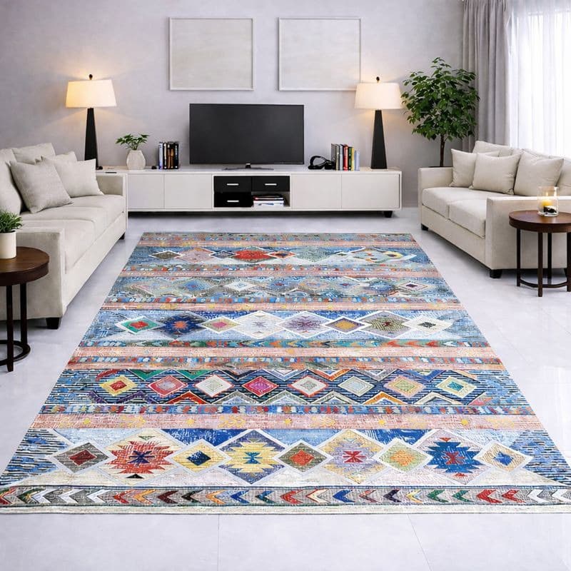 Tapete Sala 200x140 Belga Estampado Fácil de Limpar Promoção