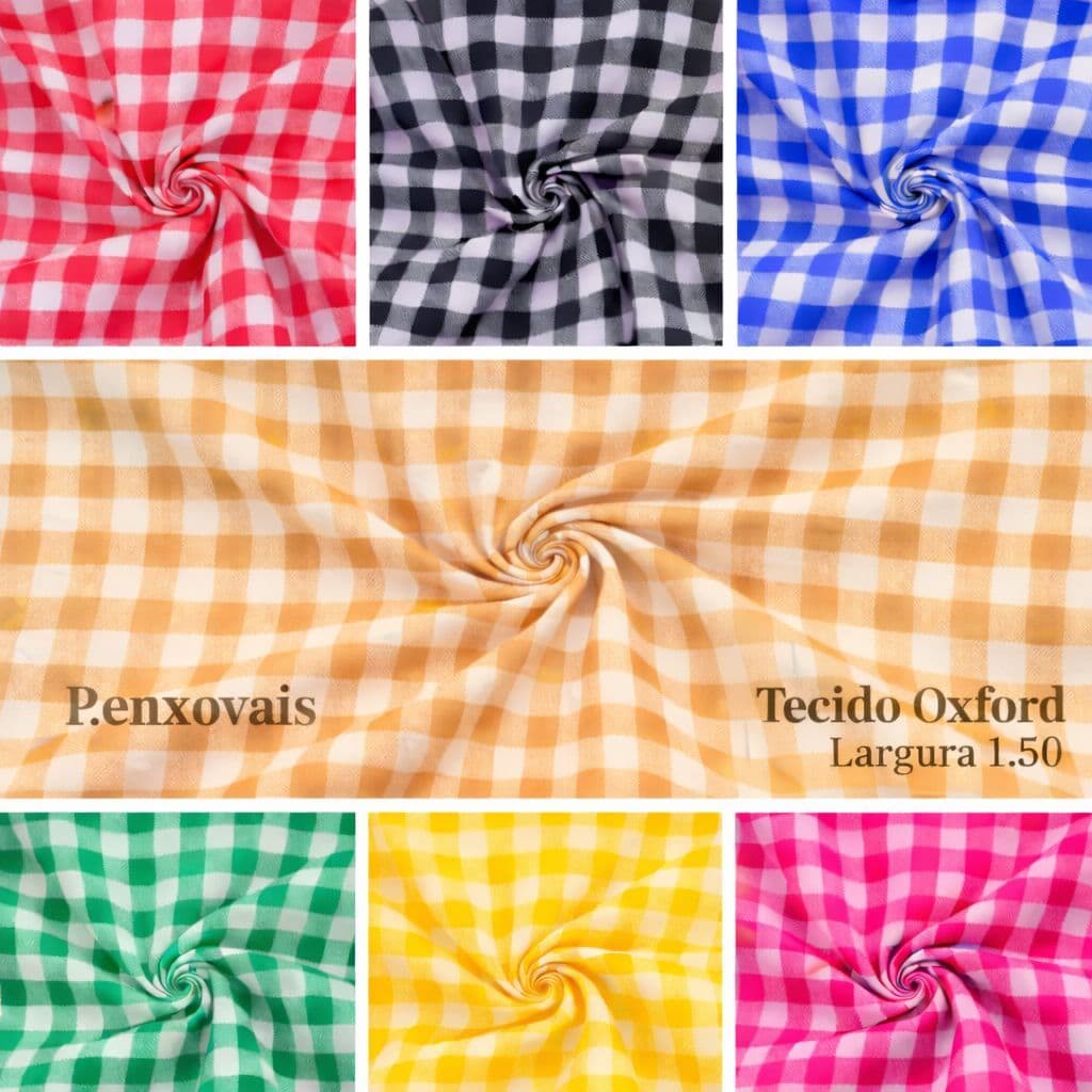 Tecido Xadrez piquinic para Cortinas e Toalhas Forro de Mesa e Decoração de Festas 1,5m Largura Varias Cores