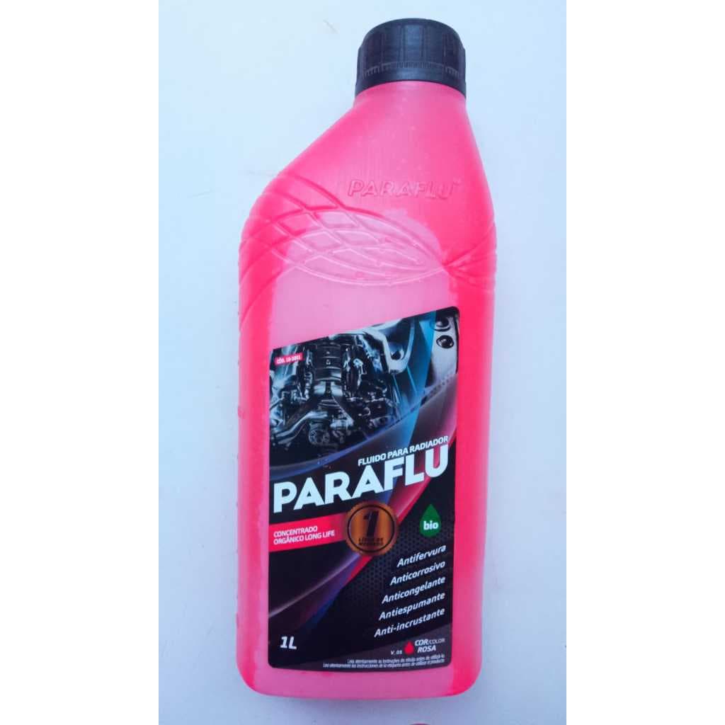 fluido aditivo para radiador 1 litro cor rosa + agua desmineralizada 1 litro