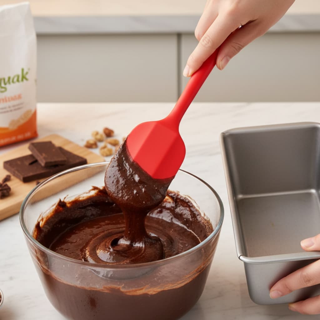 Espátula Culinária Em Silicone Inteiriço Vermelha Para Doces e Bolos Suporta 230 Graus
