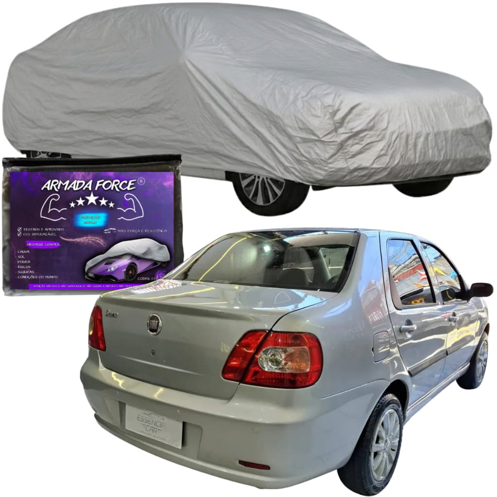 Capa De Cobrir Carro Fiat Siena 2007 a 2016 Forrada 100% Impermeável Proteção Automotiva Sol e Chuva