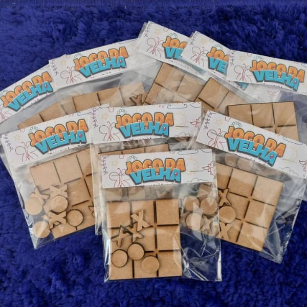 kit Jogos da Velha - Tabuleiro Jogo Brinquedo Presente - MDF Cru