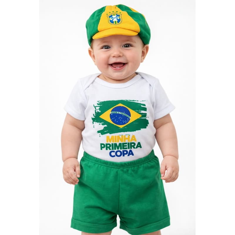 Body bebê copa do mundo minha primeira copa body Brasil body copa Body seleção do Brasil body time Brasileiro copa