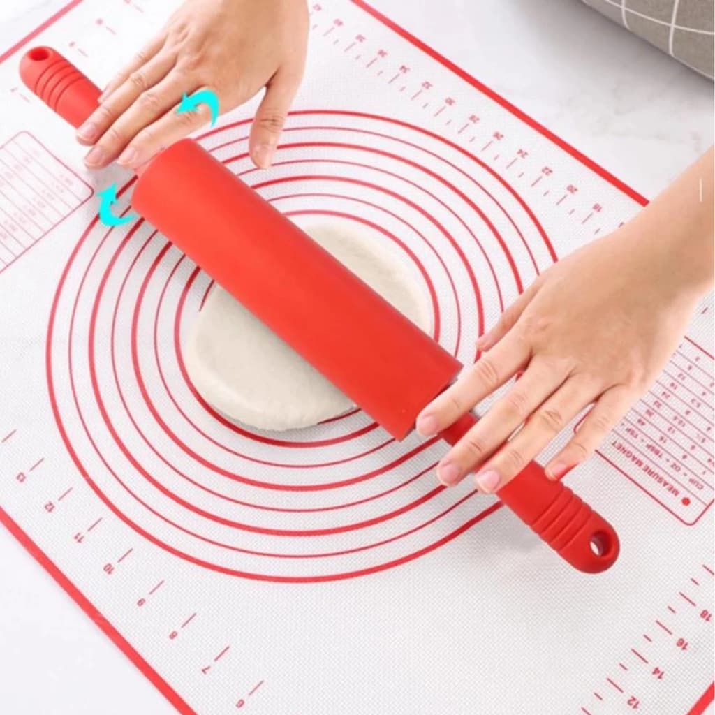 Rolo de Massa Silicone Antiaderente Profissional Para Pizza Pão Pastel Confeitaria