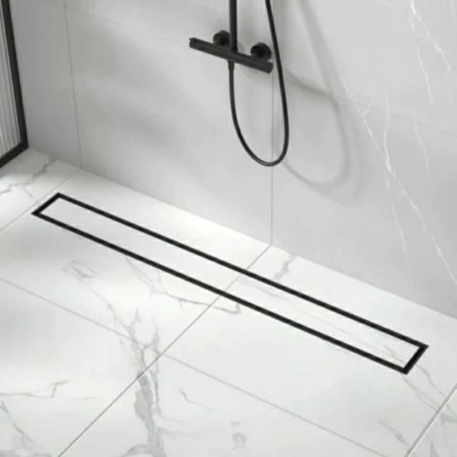 Ralo Oculto 6x50cm Invisivel Piso Banheiro Lavabo Área gourmet Lavanderia Porcelanato Piso - Cinza