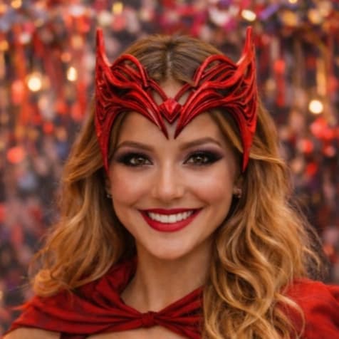 Tiara Feiticeira Escarlate para Cosplay Fantasia Arco Elmo Wanda Wandavision 3D