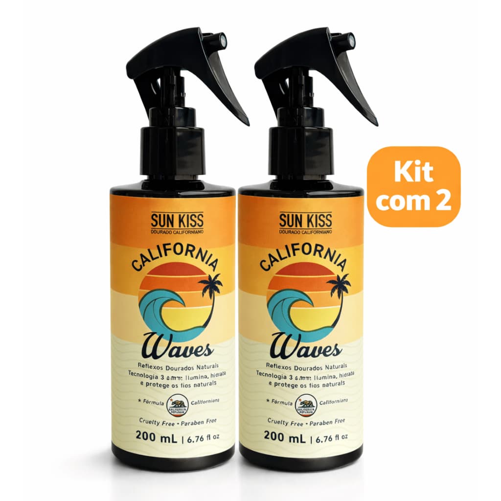 KIT 2 CLAREADOR CAPILAR HIDRATANTE MECHAS CALIFORNIA WAVES
