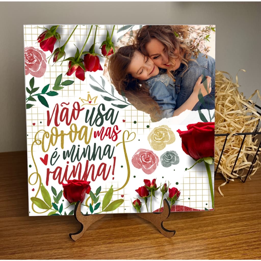 Azulejo personalizado DIA DAS MÃES com foto - ( tamanhos 10x10, 15x15, 20x20)