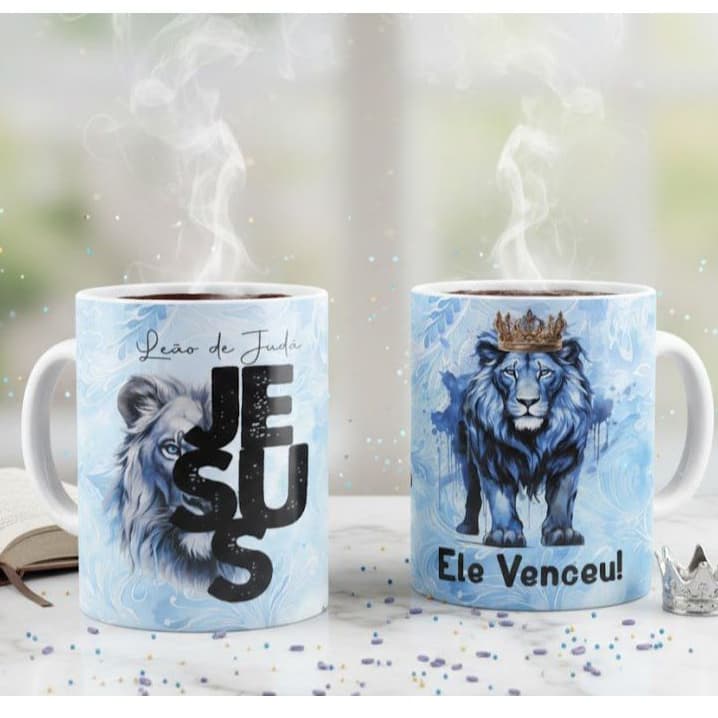 Caneca Leão de Judá Personalizada gospel cristão Promoção