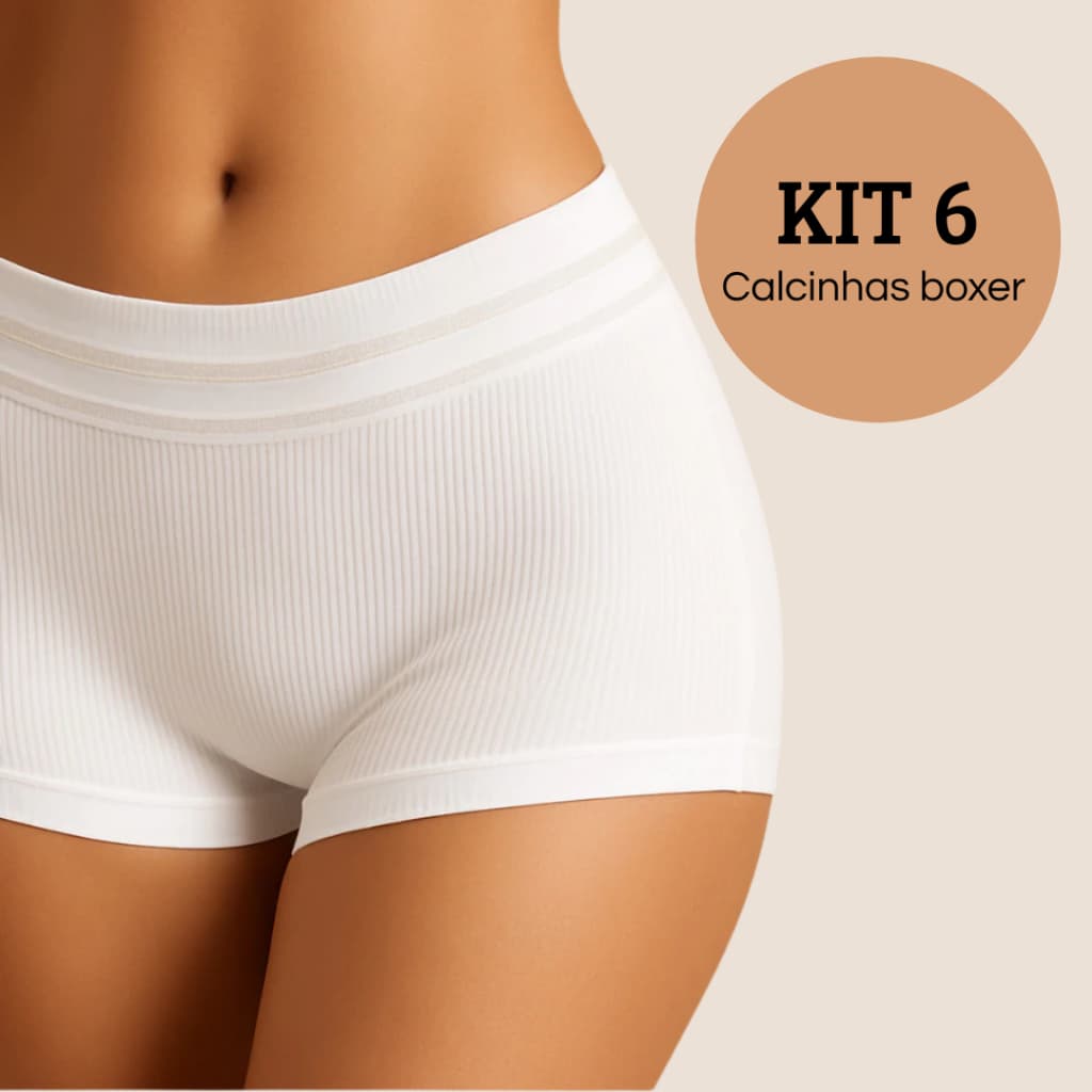 kit 2/4/6 Calcinha Boxer Sem Costura Cintura Alta Cueca Feminina – Super Confortável
