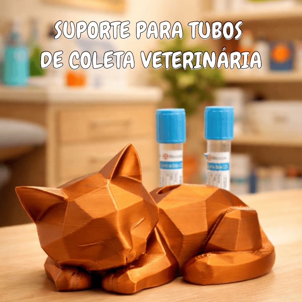 Organizador de Tubos de Coleta para Clínica Veterinária | 4 Furos | Pet