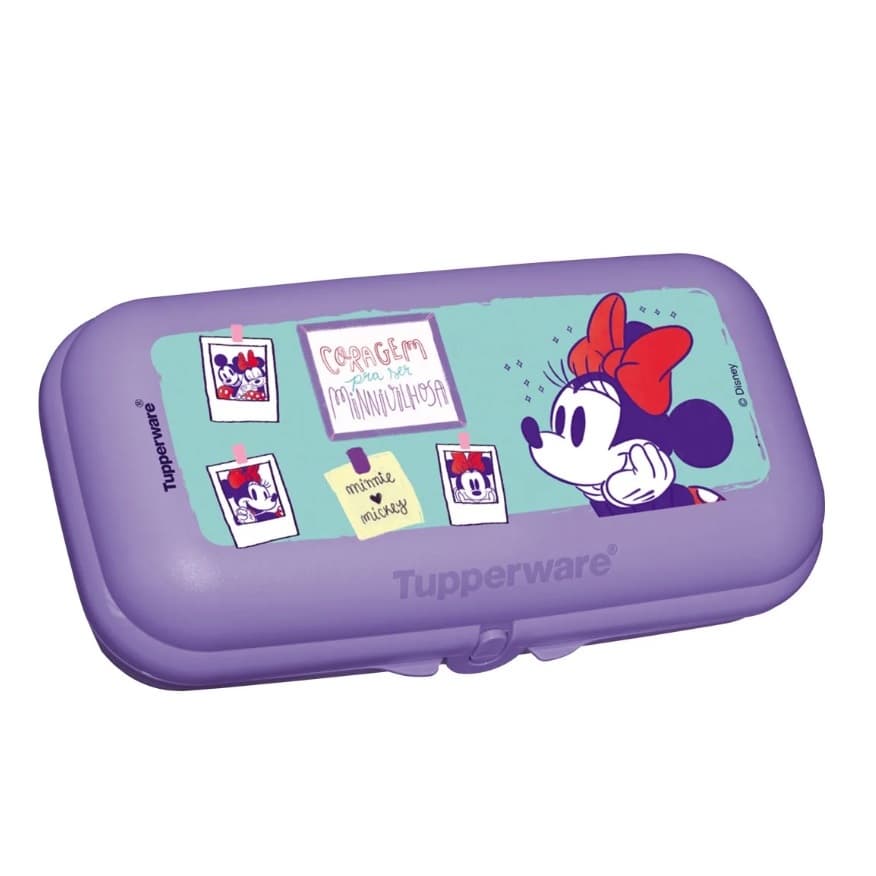 Tupperware Snack Grande Porta Sanduiche Minnie Auto Cuidado