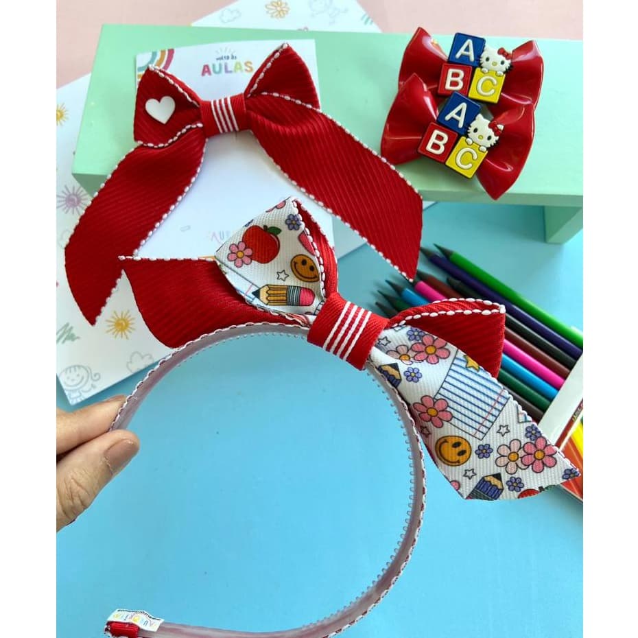 Kit de Laços escolares - Laço infantil escolar voltas as aulas