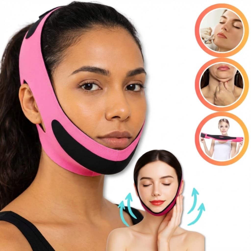 Faixa Modeladora Reduz Papada Afina Rosto Cinta Facial Bichectomia