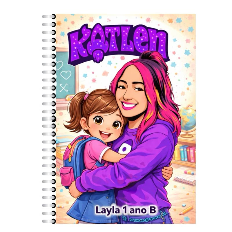 Caderno kATLEN Personalizado com Sua Foto DOS ROSA