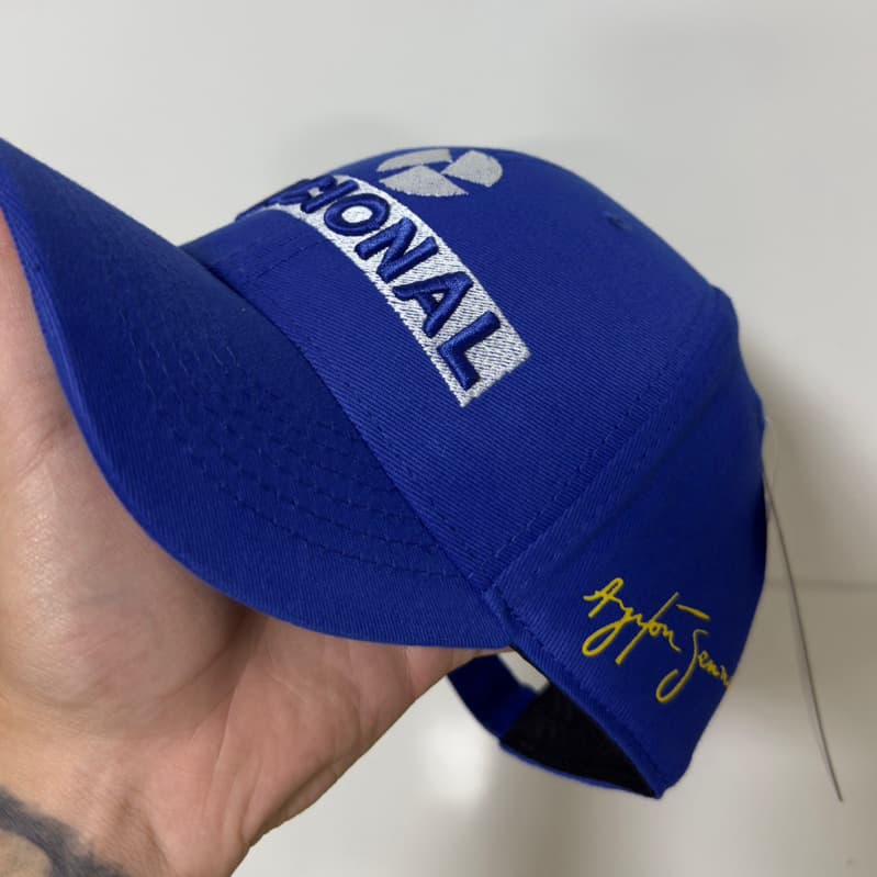 Boné Senna Premium Aba Curva Regulável Estilo Racing