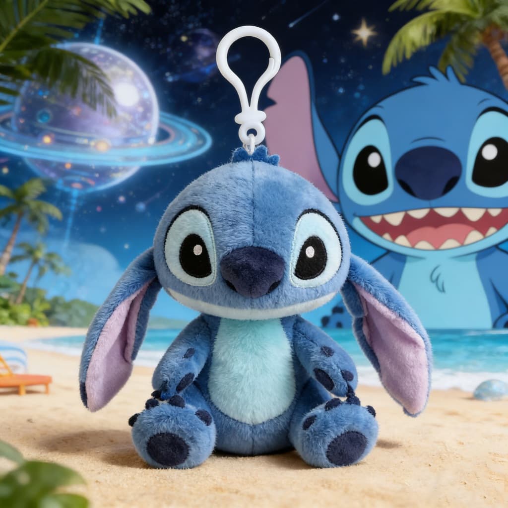 Chaveiro de pelúcia Stitch 13CM Fofo Decorativo Mochila e pingente de chave  para Menina/Stitch Key Chain Plush Doll