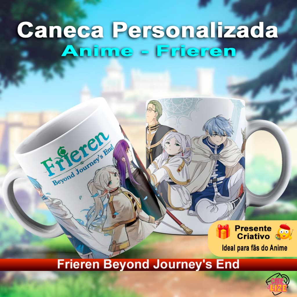 Caneca Anime Frieren 325ml Presente Otaku Geek Colecionável Xícara Copo Livesub