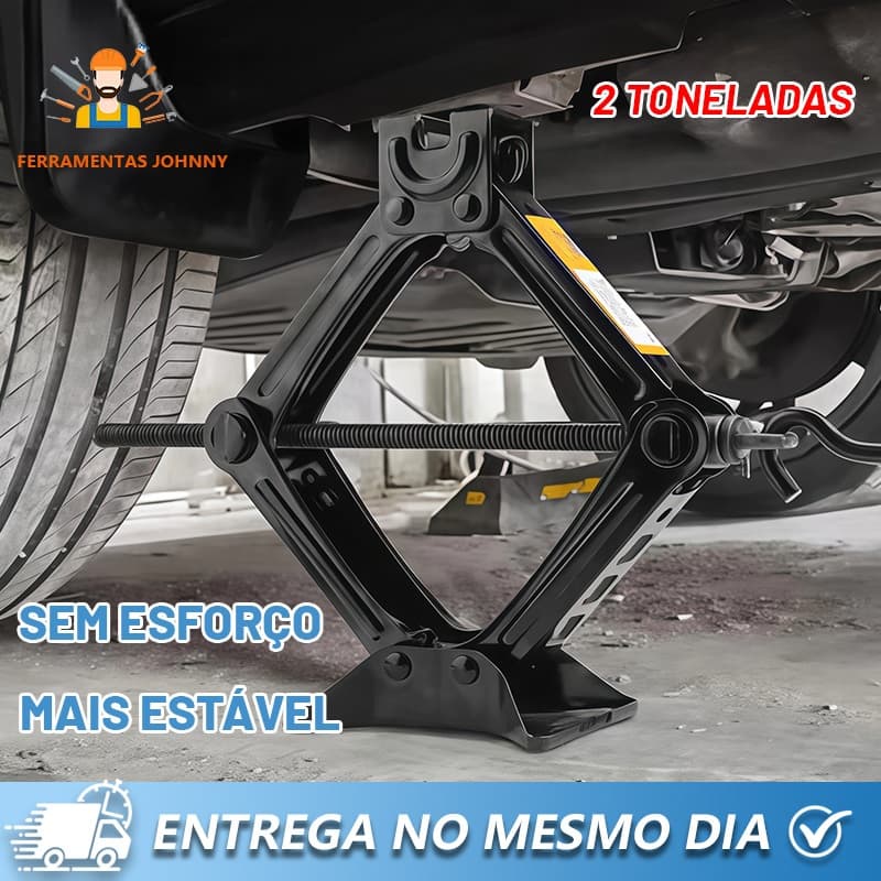 Macaco Sanfona de Carro Suporta 2T/1.5T Jacaré Universal Original para Troca de Pneu