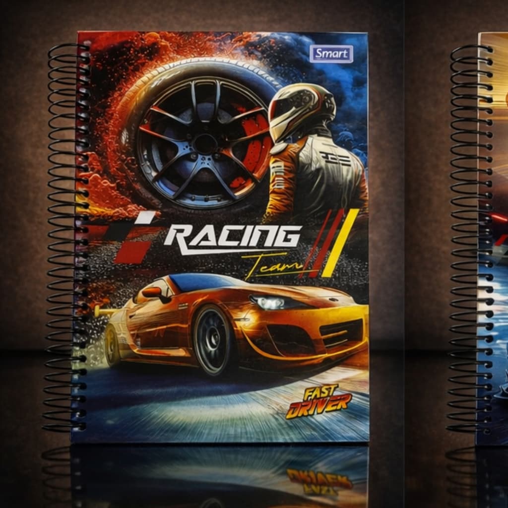 Caderno Universitário Edição Especial Tunados Flamengo Carros Capa Dura Espiral 15  Matérias