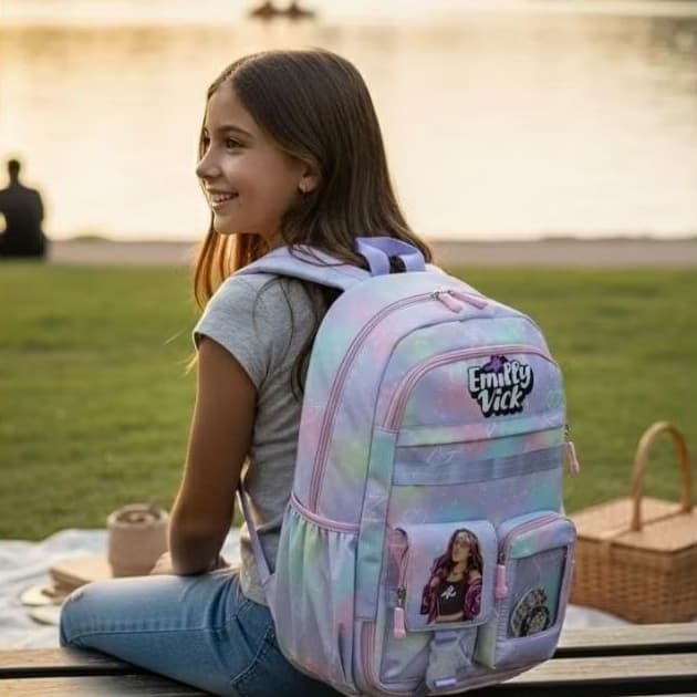 Mochila Bolsa escolar Emilly Vick juvenil Lilás
