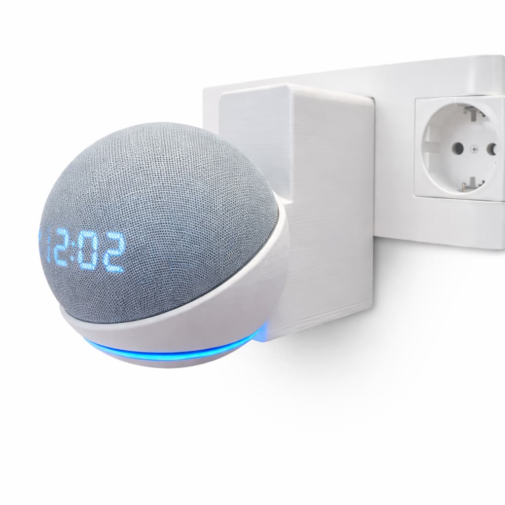 Suporte de Tomada Alexa Echo Dot 4ª e 5ª Geração | Adaptador Sem Fios Aparente | Organiza o Ambiente