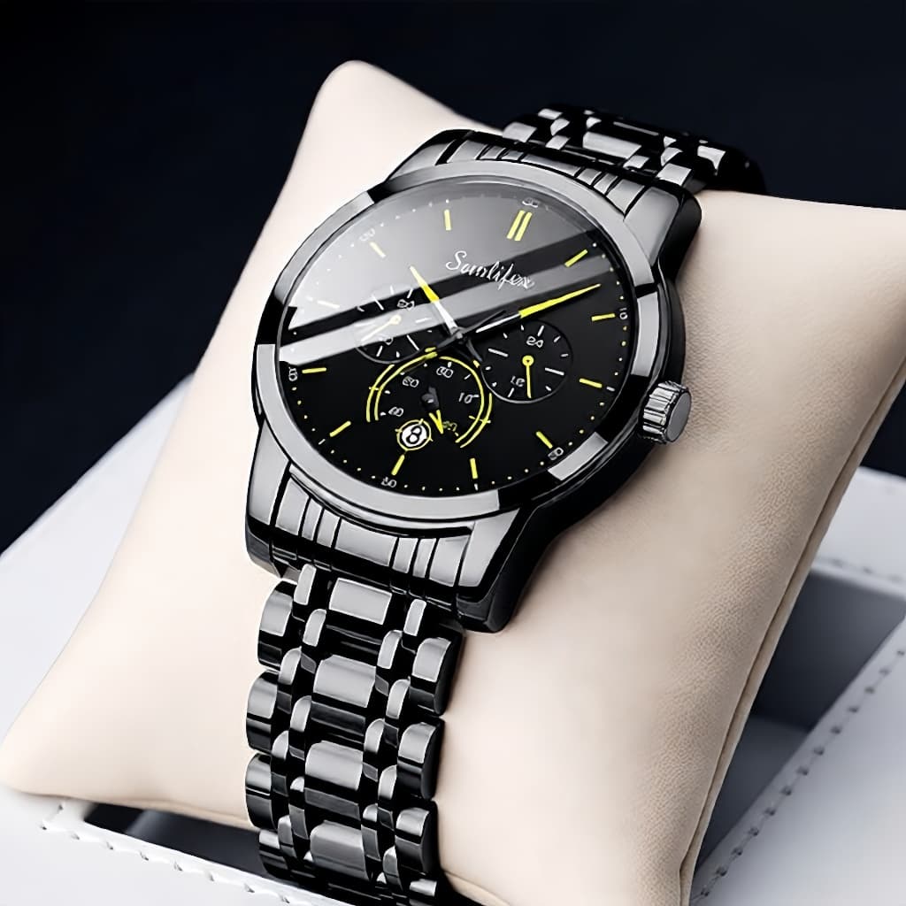 Relógio Masculino Sunlifex 9007  Luxo Leve Executivo  À Prova D'Água  Luminoso  Calendário  Clássico