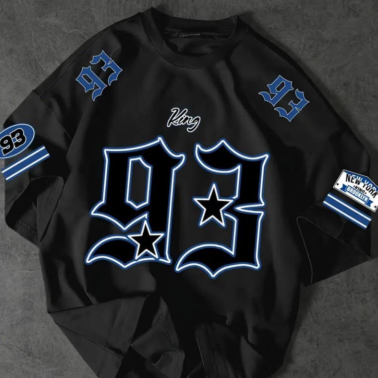 Camisa Camiseta Blusa Oversized Streetwear King Brooklyn 93 Basquete Estiloso 100% Algodão
