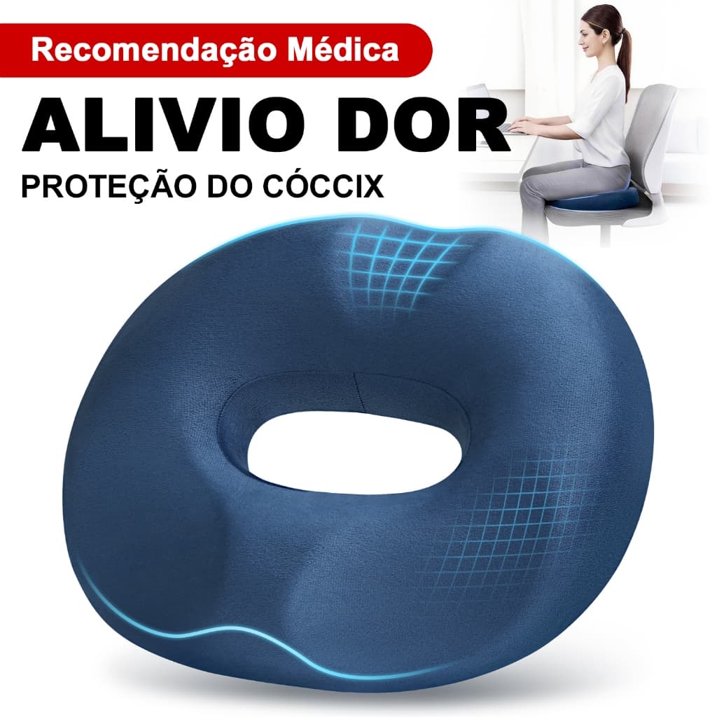 Almofada para Assento Cadeira de Hemorroida Cóccix Ortopédica Ergonômico Alivio Dores