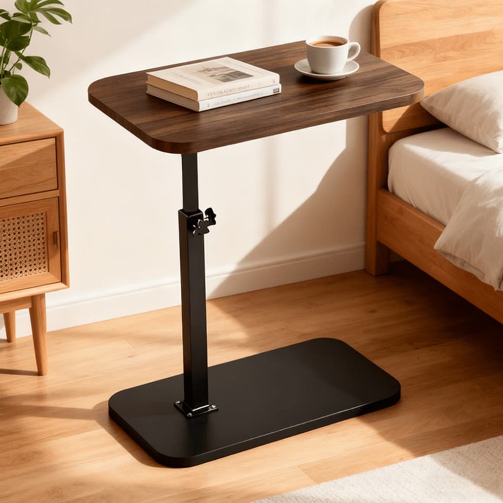 Mesa de apoio lateral ajustável e retrátil para sofá-cama portátil