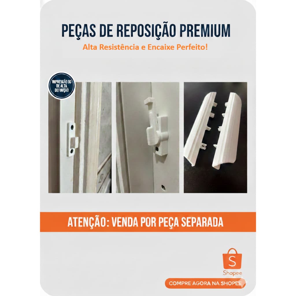 Puxador para Porta Sanfonada + Peças de Reposição | Resistente e Fácil Instalação