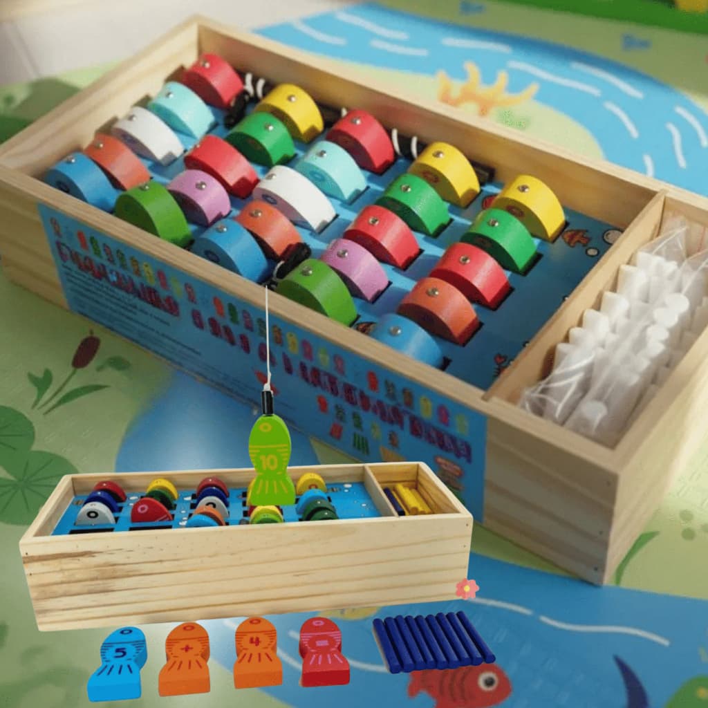Pescaria Magnetica (imã) Lúdica e Divertida - Brinquedo Educativo de Matematica Tabuada Pedagogico