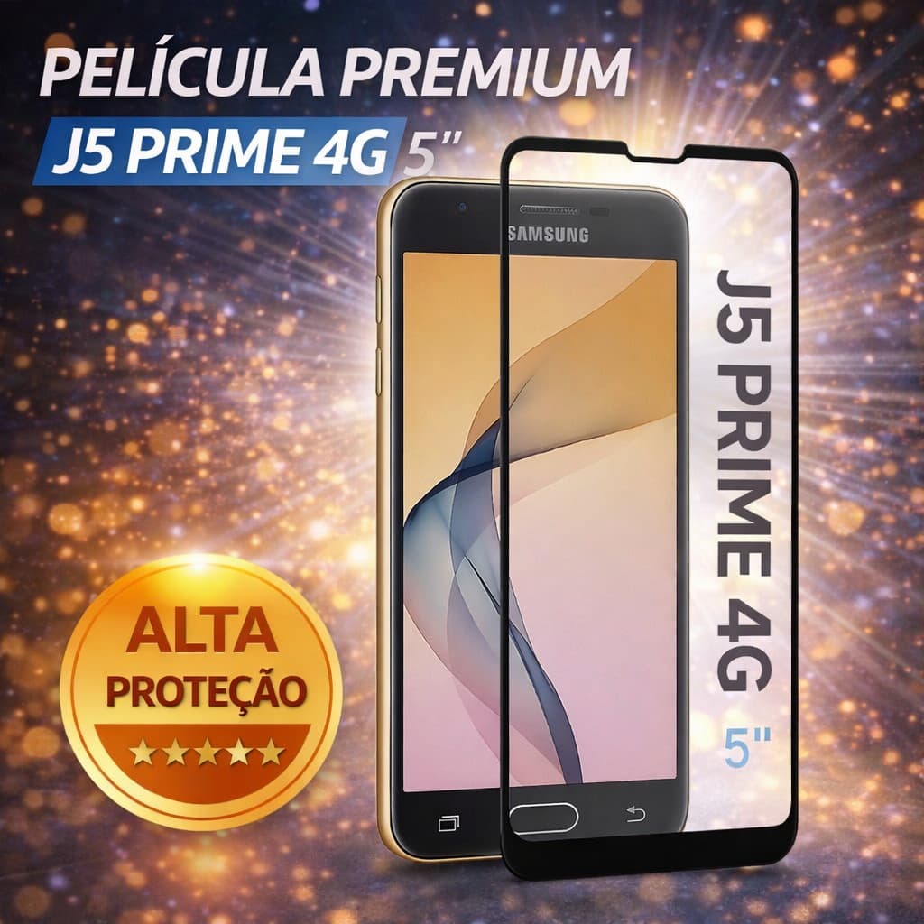 Película de Vidro Temperado Premium Full Cover 3D para Samsung Galaxy J5 Prime/J5 (2016) 📱🛡️ Proteção Total
