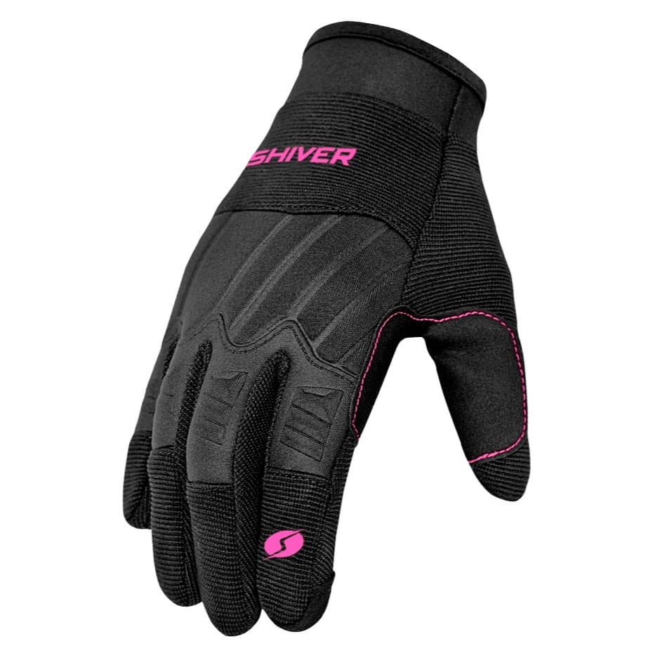 LUVA MOTO MOTOQUEIRA MOTOCICLISTA PILOTA SHIVER ROCKET FEMININA PRETO e ROSA PROTEÇÃO RACING SPEED CANO BAIXO