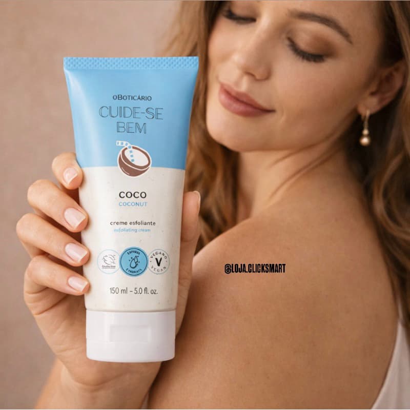 CREME ESFOLIANTE O BOTICÁRIO CUIDE-SE BEM COCO 150ML | PELE MACIA E PERFUMADA