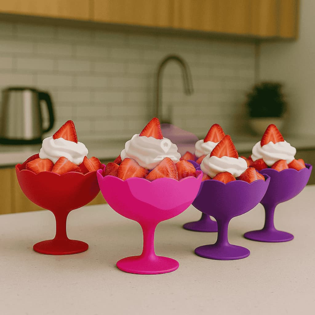Kit 10/ 30/ 60 Taças para Sobremesa de Plástico Sorvete Pudim Doces Torta