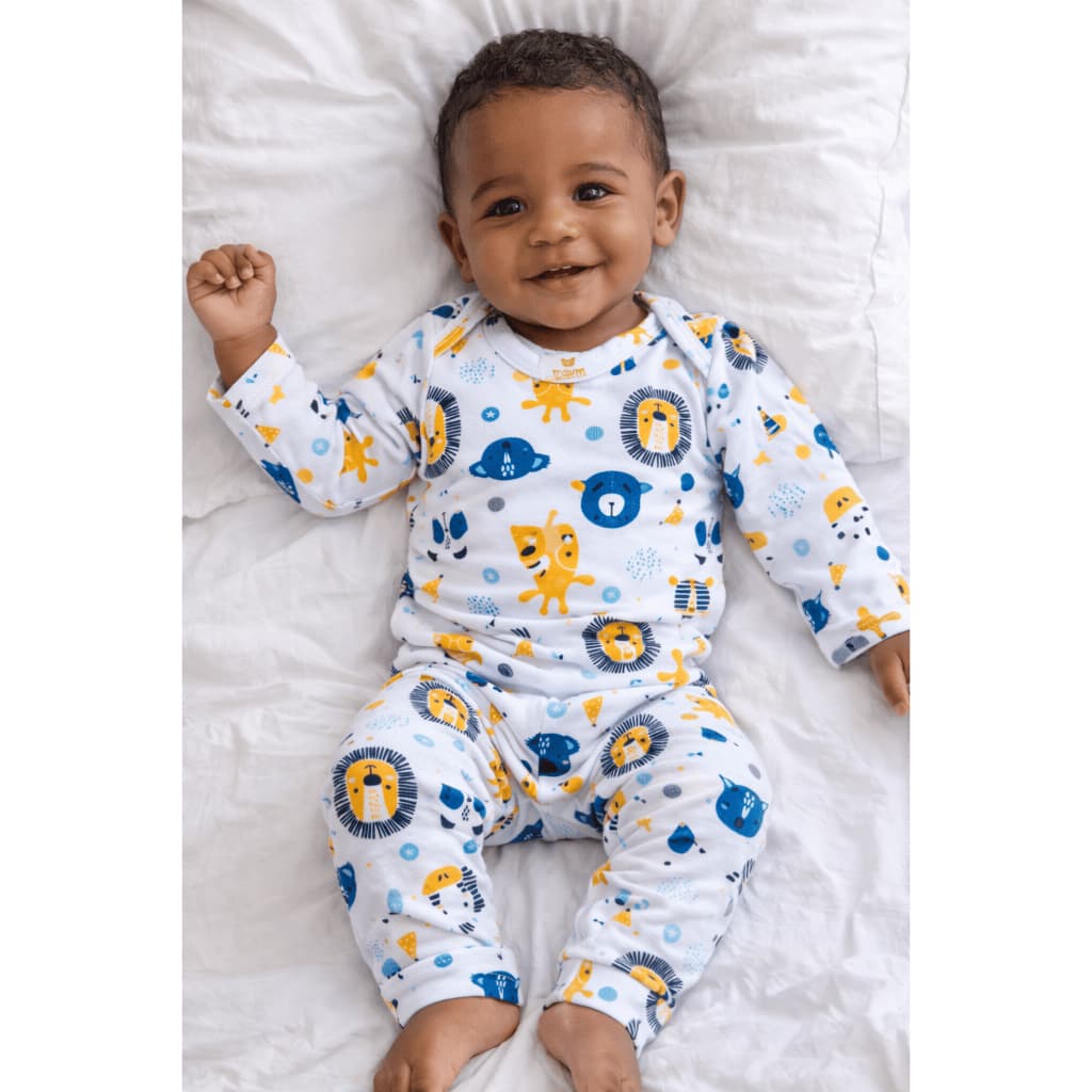 Conjunto Térmico Quentinho Bebê Pagão Menino  Longo  Inverno com Estampa de Leãozinho