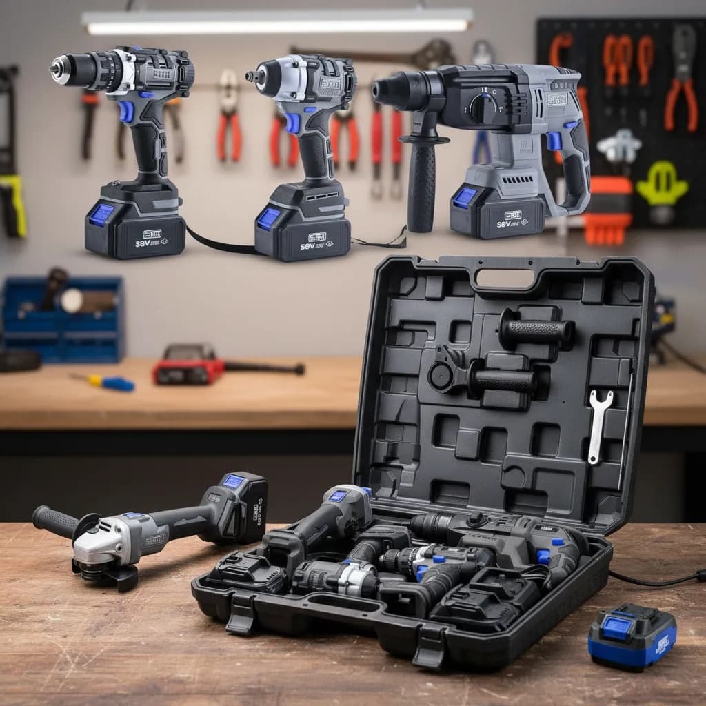 Kit Multi Ferramentas 4 em 1 A Bateria 58V Profissional Motor Brushless Com Maleta