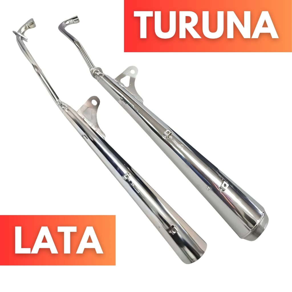 Escapamento Estralador Modelo Turuna Lata Pop 110i Cromado Com Suporte