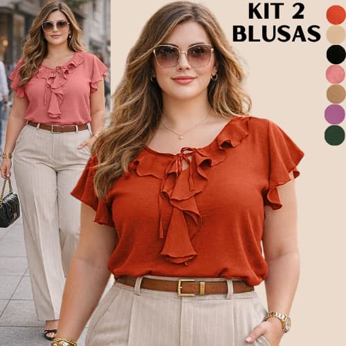 KIT 2 BLUSA FEMININA ESTILOSA BLUSAS FEMININAS BASICAS MODA EVANGELICA BLUSINHA FEMININO TENDENCIA DISCRETA CASUAL